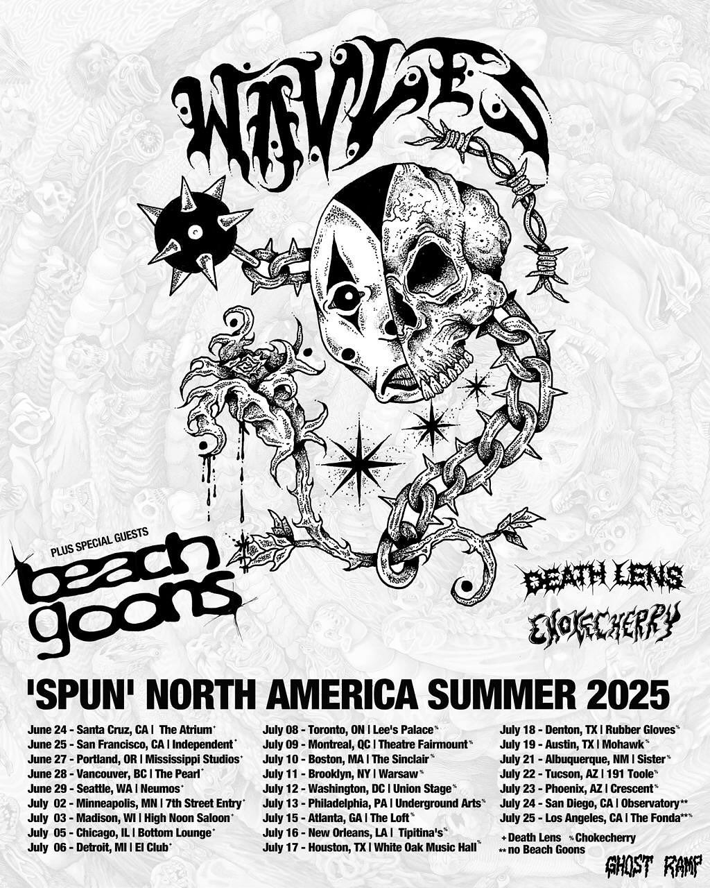 Wavves Spun North America Summer 2025 Tour Poster 2025